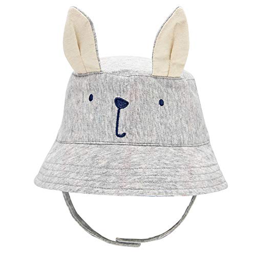 Kids Toddler Baby Boy Sun Hat Summer Bucket Hats with UPF 50+ UV Sun Protective - color: Rabbit Ears/Grey, size: 0-6 Months