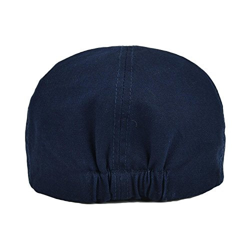 VOBOOM Cotton Flat Cabbie Hat Gatsby Ivy Irish Hunting Newsboy Cap - color: Navy