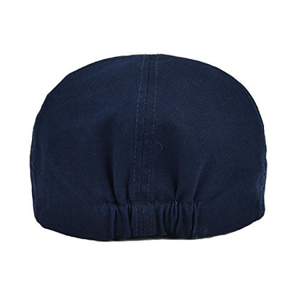 VOBOOM Cotton Flat Cabbie Hat Gatsby Ivy Irish Hunting Newsboy Cap - color: Navy