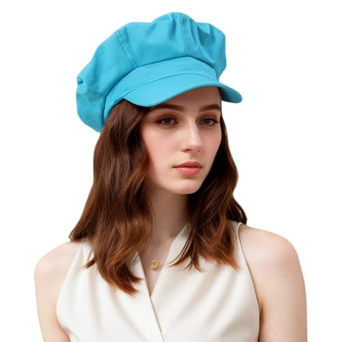 Newsboy Hats for Women -100% Cotton Womens Newsboy Cap Vintage Cabbie Hat - Pageboy Hats for Women Girls Ladies Gift - color: Blue