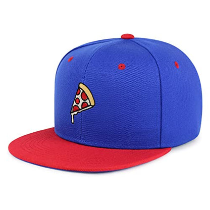 JPAK Pizza Hip-Hop Snapback Hat Embroidered Baseball Cap Foodie - color: 27. Blue/Red