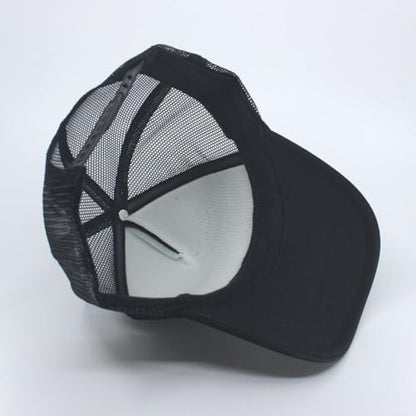 High Crown Foam Mesh Camouflage Tri-Color Oak Leaves Trucker Hat Baseball Cap - color: Black