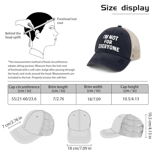 I'm Not for Everyone Hat Funny Trucker Hats for Women Funny Baseball Hat Funny Gifts - color: Navy Blue