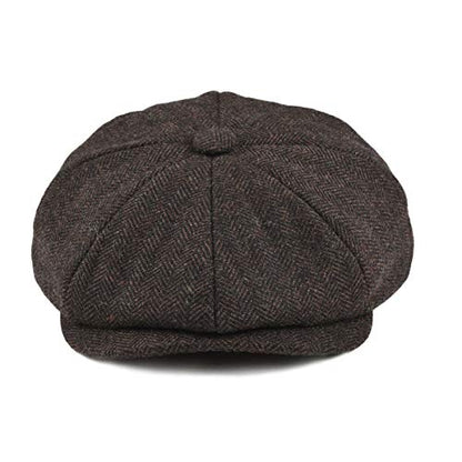 BOTVELA Men's 8 Panel Wool Blend Newsboy Flat Cap - color: Coffee, size: 7 1/8