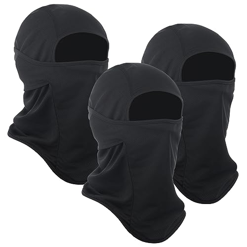3 Pieces Balaclava Ski Mask -Winter Full Face Mask for Men Women Windproof Weather Outdoors Cover for Men Women Boys Girls - color: Black/Black/Black