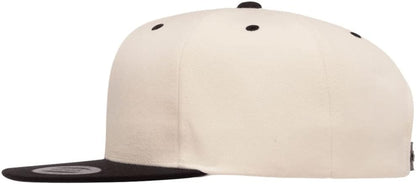 YP Classics 6089 Wool-Blended 6 Panel High Profile Flatbill Snapback Cap - color: Natural/Black