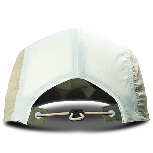 Timberland Mens Split Brim Foldable Camp Hat, Adjustable Panel Hat, Lightweight - color: Antique White Multi (Dark Green)
