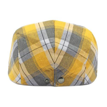 2 Pack Mens Newsboy Flat Cap Plaid Ivy Gatsby Cabbie Driving Golf Hat Beret - color: 2 Pcs Set G