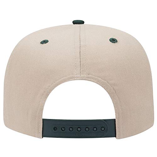 OTTO 6 Panel Pro Style Cotton Blend Twill Cap - color: Dk.grn/Kha