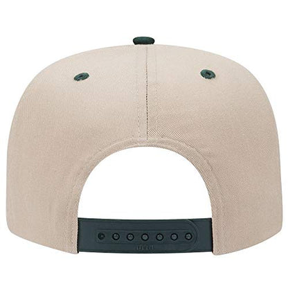 OTTO 6 Panel Pro Style Cotton Blend Twill Cap - color: Dk.grn/Kha