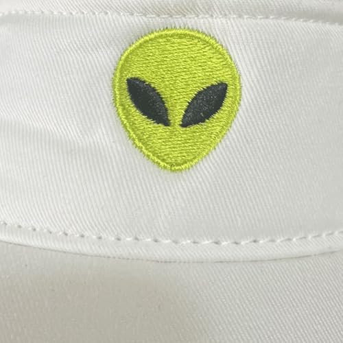 Embroidered Adjustable Sun Visor for Women Men Outdoor Golf Tennis - color: Alien/White