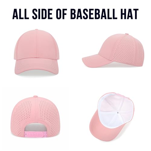 Quick Dry Baseball Cap Curved Brim Snapback Hat Mesh for Men Women - color: Pink
