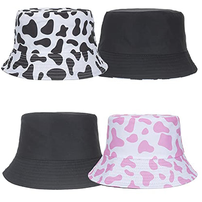 TOPTIE Reversible Tie Dye Bucket Hat, Cotton Sun Hat for Adults - color: Cow Pink