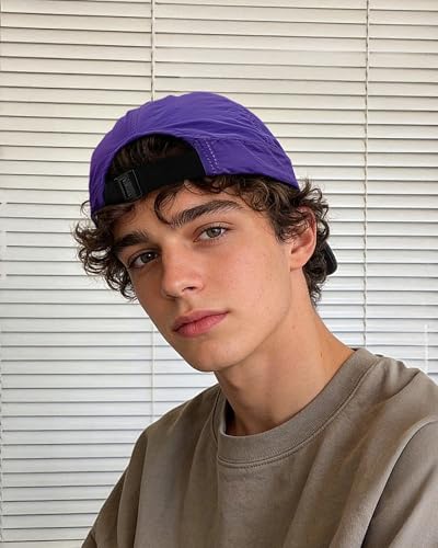 Clakllie Quick Dry Short Brim Cap for Men Lightweight 6 Panel Baseball Cap Golf Dad Hats Women's Running Trucker Hat - color: Cdus-bssq2505-purple