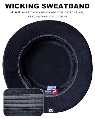 GADIEMKENSD Winter Bucket Hat - Premium Wool, Packable, Plain Colors, Unisex Warm Hat - color: Navy 2.0, size: Large