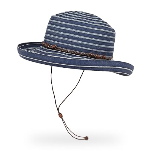 Sunday Afternoons Vineyard Hat UPF 50+ Wide Brim Sun Hat for Women - color: Navy, size: Medium