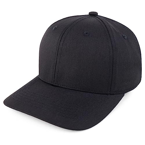 Trendy Apparel Shop Structured High Profile 6 Panel Curved Bill Snapback Baseball Cap - color: Black