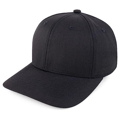 Trendy Apparel Shop Structured High Profile 6 Panel Curved Bill Snapback Baseball Cap - color: Black