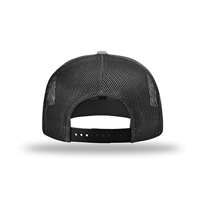 Richardson 511 Wool Blend Flatbill Trucker Snapback Adjustable Cap - color: Heather Grey/Black
