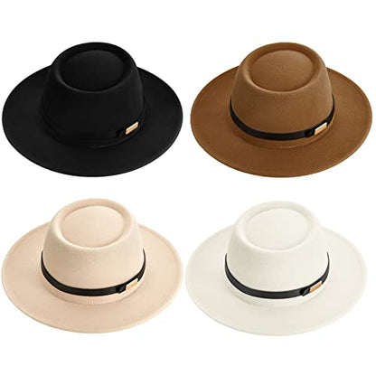 Hercicy Wool Fedora Hat for Women - color: Black, White, Camel, Khaki
