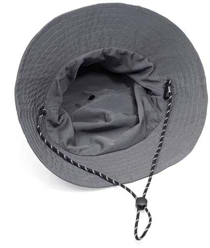 Unisex Waterproof Foldable Bucket Hat Packable Sun Cap for Hiking - color: Dark Gray