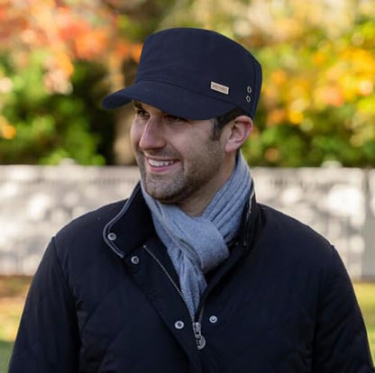 Initlove Cadet Army Cap Military Unisex Flat Top Hat for Men Women - color: Navy