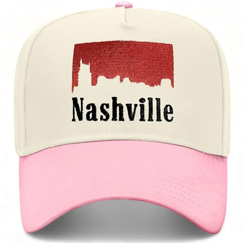 BROTHER TRUCKERS Nashville Skyline Hat - color: Pink/Natural