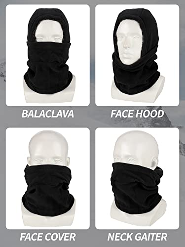 Geyoga Winter Fleece Balaclava Hat for Men Women - color: Grey, Black
