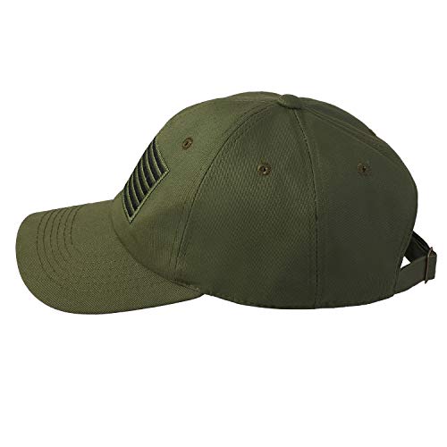 IIN American Flag Baseball Cap for Men Women Low Profile USA Army Tactical Operator Military Plain Dad Hat - color: Olive