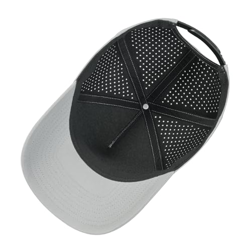 BOTVELA Men Adjustable Snapback Laser Cut Mesh Baseball Cap - color: Grey