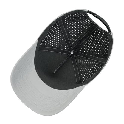 BOTVELA Men Adjustable Snapback Laser Cut Mesh Baseball Cap - color: Grey