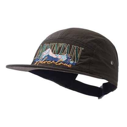 Quick Dry 5 Panel Hats for Men Waterproof Flat Brim Hat Lightweight 5-Panel Baseball Caps Casual Trucker Snapback Hat - color: Mg-pym2575-green