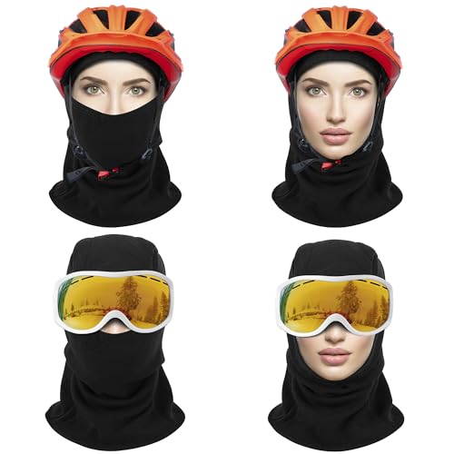 ZUMULIAN Balaclava Ski Mask for Adult, Full Face Mask Winter Fleece Thermal Cold Weather Outdoors Cover for Men Women 2 Packs - color: Black+dgray