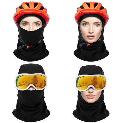 ZUMULIAN Balaclava Ski Mask for Adult, Full Face Mask Winter Fleece Thermal Cold Weather Outdoors Cover for Men Women 2 Packs - color: Black+black