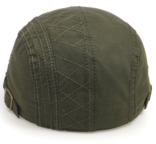 Initlove Mens Newsboy Cap Cotton Ivy Hat Beret Hats for Driving - color: A Green