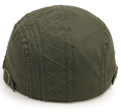Initlove Mens Newsboy Cap Cotton Ivy Hat Beret Hats for Driving - color: A Green