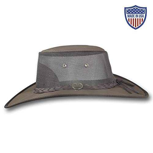 Barmah Hats Wide Brim Canvas Cooler Hat - Item 1087 - color: Brown, size: X-Large