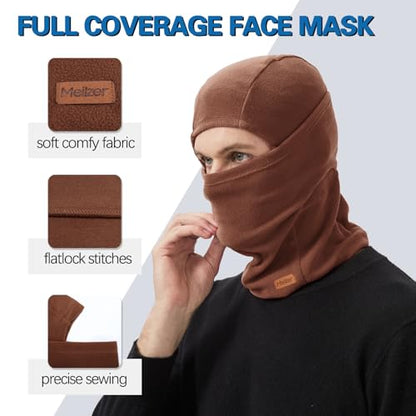 Winter Balaclava Ski Mask for Men Women - Windproof Thermal Face Mask for Snowboard Cycling Running for Cold Weather - color: Khaki