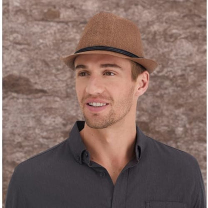 Levi's Men's Straw Fedora Hat - color: Brown Straw, size: Large-X-Large