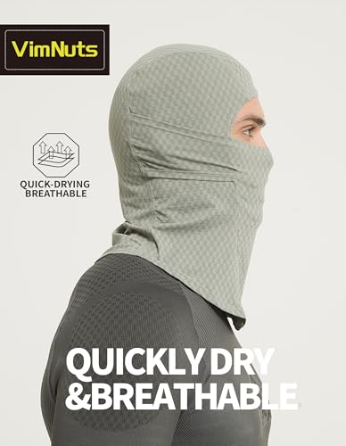 Summer Balaclava Cycling Full Face Mask Cooling Ice Silk UV Protection Breathable Face Cover for Men & Women - color: Grey