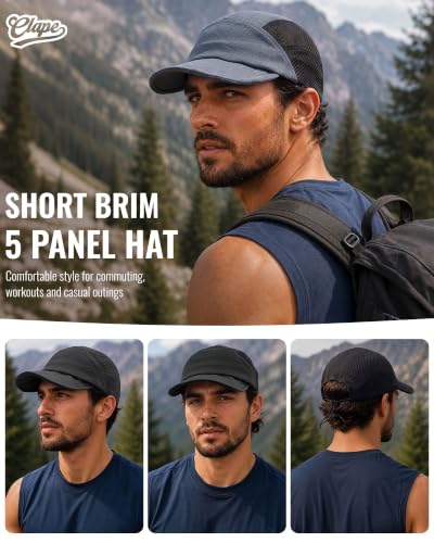 CLAPE Men Quick Dry Baseball Cap 5 Panel Hat Lightweight Trucker Mesh Hats Workout Dad Hat Running Outdoor Sports Cap - color: Dy13-khaki