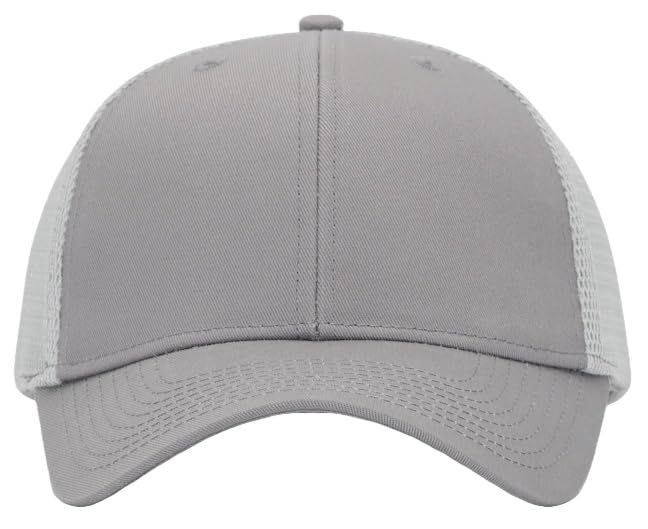 Mens Mesh Snapback Trucker Hat Baseball Cap, Fits OSFM&XXL Head - color: Grey, size: Medium-Large