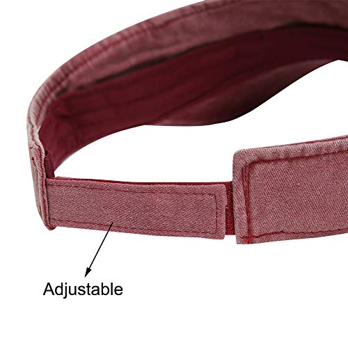 Sport Sun Visor Hats Cotton Ball Caps Empty Top Baseball Sun Cap for Men Women - color: Wine Red