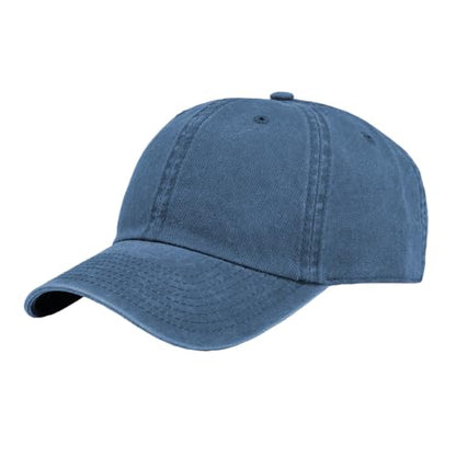 6 Panel Cotton Washed Dad Hat Strapback Baseball Cap #H2011PB - color: Royal #H2011pb