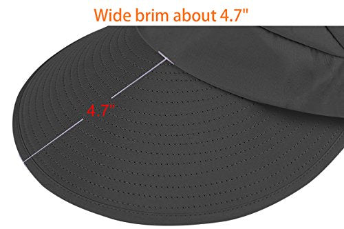 Sun Hats for Women Wide Brim UV Protection Sun Hat Summer Beach Packable Visor - color: Khaki