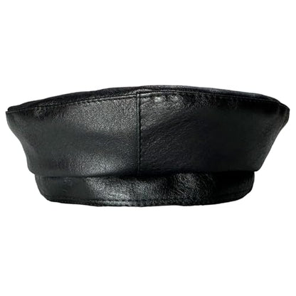 Chic PU Leather Beret for Women, Classic Berets Artist Painter Cap with Rhinestones Accessories - color: Black
