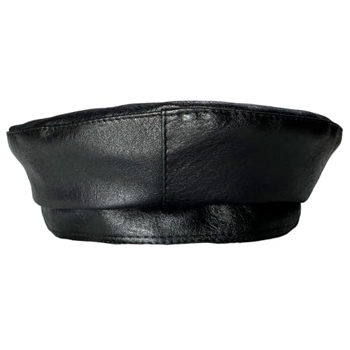 Chic PU Leather Beret for Women, Classic Berets Artist Painter Cap with Rhinestones Accessories - color: Black