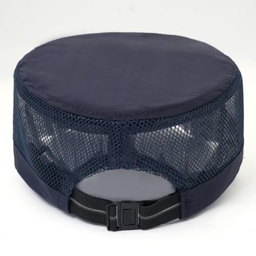 Cadet Army Cap Mesh Quick Qry Flat Top Cap Military Hat for Men Women - color: Navy