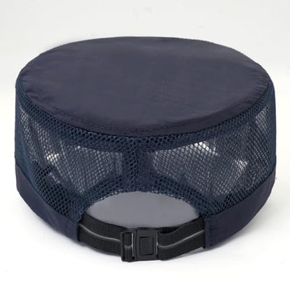 Cadet Army Cap Mesh Quick Qry Flat Top Cap Military Hat for Men Women - color: Navy
