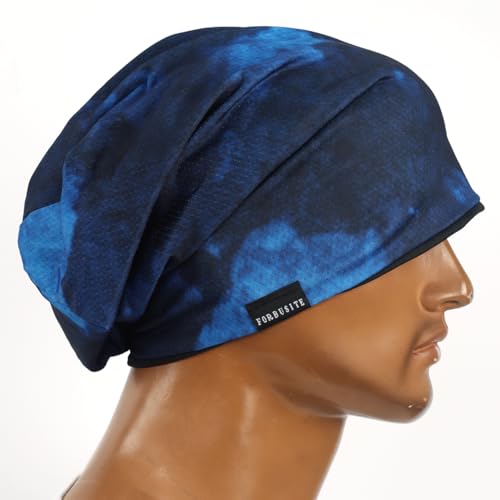 Mens Slouch Hollow Beanie Summer Skullcap B090 - color: Reversible Blue